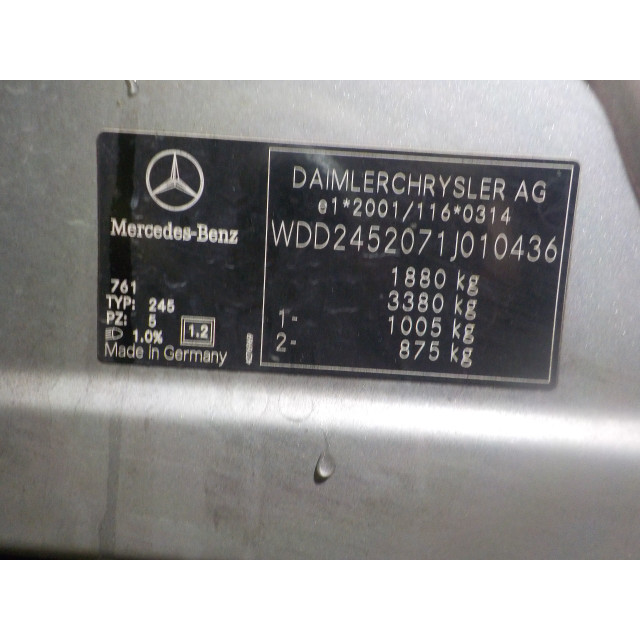 Gas strut set rear Mercedes-Benz B (W245/242) (2005 - 2011) Hatchback 2.0 B-180 CDI 16V (OM640.940(Euro 4))