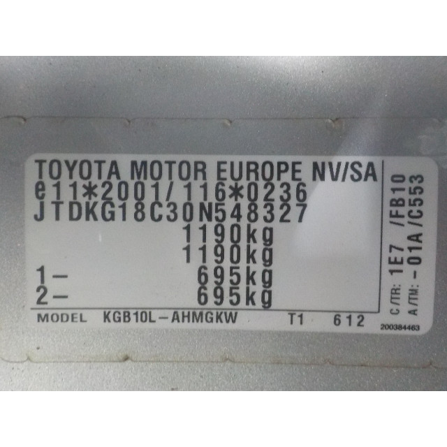Starter motor Toyota Aygo (B10) (2005 - 2014) Hatchback 1.0 12V VVT-i (1KR-FE)