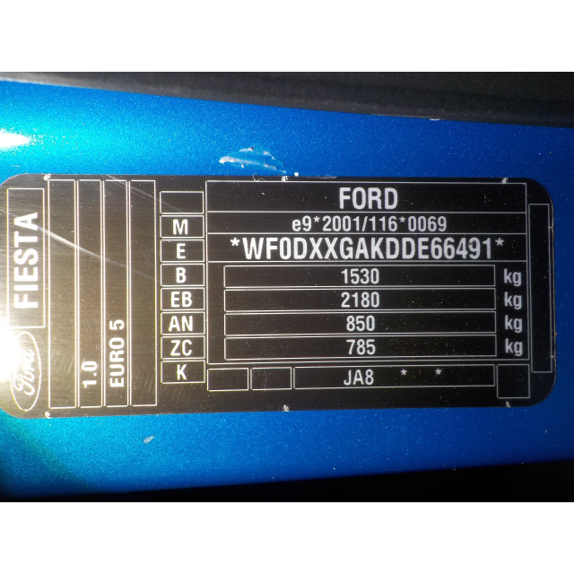 Multimedia control panel Ford Fiesta 6 (JA8) (2012 - 2017) Hatchback 1.0 SCI 12V 80 (P4JA(Euro 5))