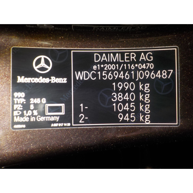 Turbo Mercedes-Benz GLA (156.9) (2013 - present) SUV 2.0 250 Turbo 16V 4-Matic (M270.920(Euro 6))