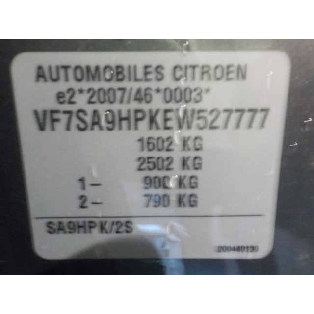 ESP switch Citroën DS3 (SA) (2009 - 2015) Hatchback 1.6 e-HDi (DV6DTED(9HP))