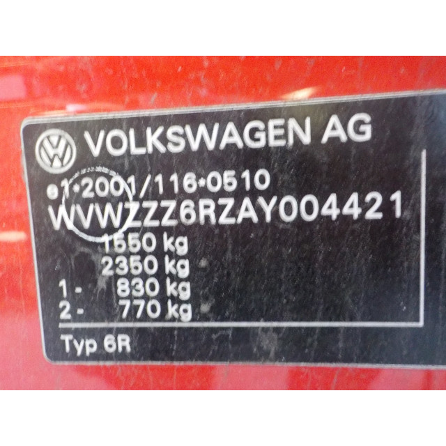 Starter motor Volkswagen Polo V (6R) (2009 - 2012) Polo (6R) Hatchback 1.2 12V (CGPB)