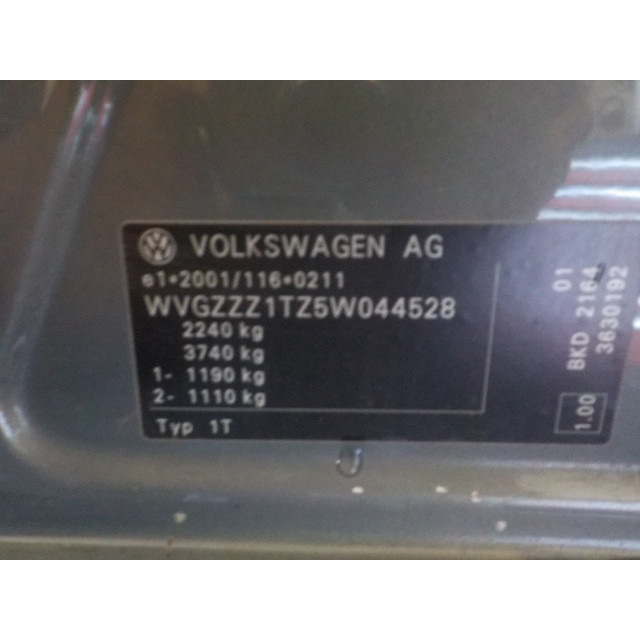 Luggage net / rack Volkswagen Touran (1T1/T2) (2003 - 2010) MPV 2.0 TDI 16V 140 (BKD)