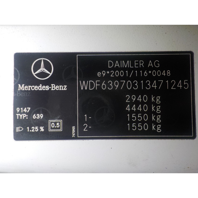 Driveshaft rear left Mercedes-Benz Vito (639.7) (2003 - 2014) Bus 2.2 115 CDI 16V (OM646.980)