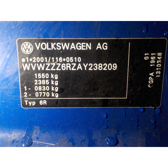 Locking mechanism door electric central locking rear right Volkswagen Polo V (6R) (2009 - 2012) Polo (6R) Hatchback 1.2 12V (CGPA)