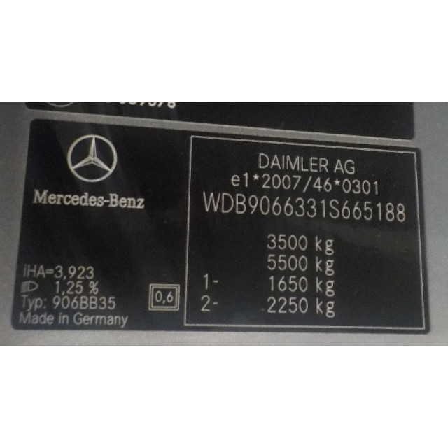 Shock absorber rear left Mercedes-Benz-Benz Sprinter 5t (906.63/65) (2006 - present) Sprinter 5 ton (906) Van 513 CDI 16V Euro 5 (OM651.956(Euro 5))