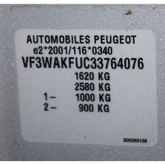 Ignition Peugeot 207/207+ (WA/WC/WM) (2006 - 2013) Hatchback 1.4 16V (ET3J4(KFU))