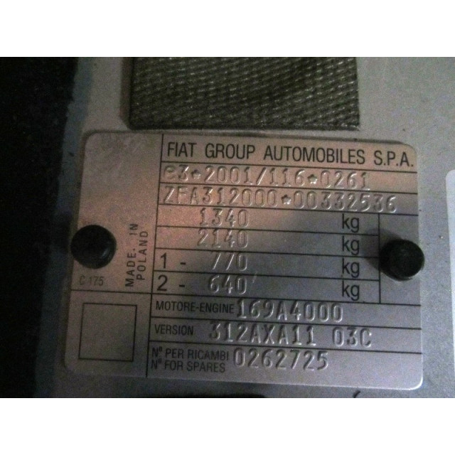Throttle regulator Fiat 500 (312) (2007 - present) Hatchback 1.2 69 (169.A.4000(Euro 5))