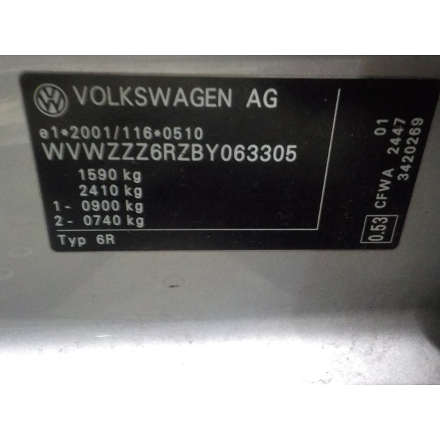 Slip ring Volkswagen Polo V (6R) (2009 - 2014) Hatchback 1.2 TDI 12V BlueMotion (CFWA(Euro 5))