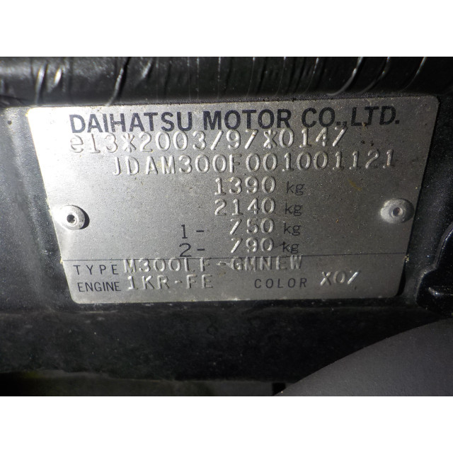 Heater fan motor Subaru Justy (M3) (2007 - 2011) Hatchback 5-drs 1.0 12V DVVT (1KR-FE)