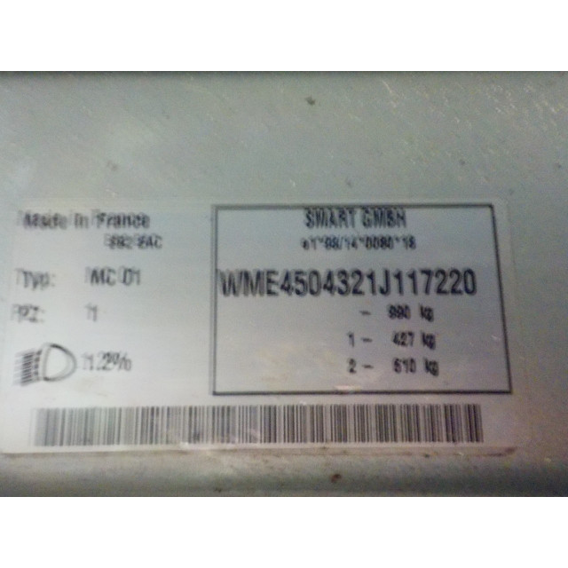 Windscreen washer switch Smart Fortwo Cabrio (450.4) (2004 - 2007) Cabrio 0.7 (M160.920)