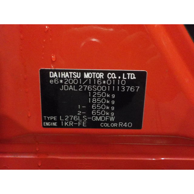 Gearbox manual Daihatsu Cuore (L251/271/276) (2007 - present) Hatchback 1.0 12V DVVT (1KR-FE)