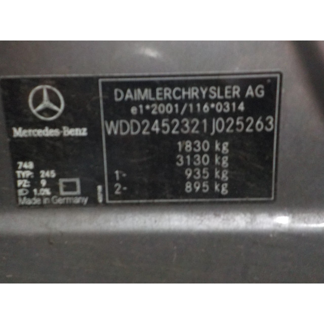 Engine Mercedes-Benz B (W245/242) (2005 - 2011) Hatchback 1.7 B-170 16V (M266.940)