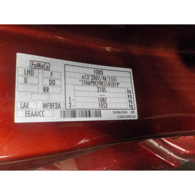 Control panel miscellaneous Ford USA Mustang VI Fastback (2017 - present) Mustang VII Fastback Coupé 5.0 GT Ti-VCT V8 32V (A0001E1U5.0 GT Ti-VCT V8 32V)