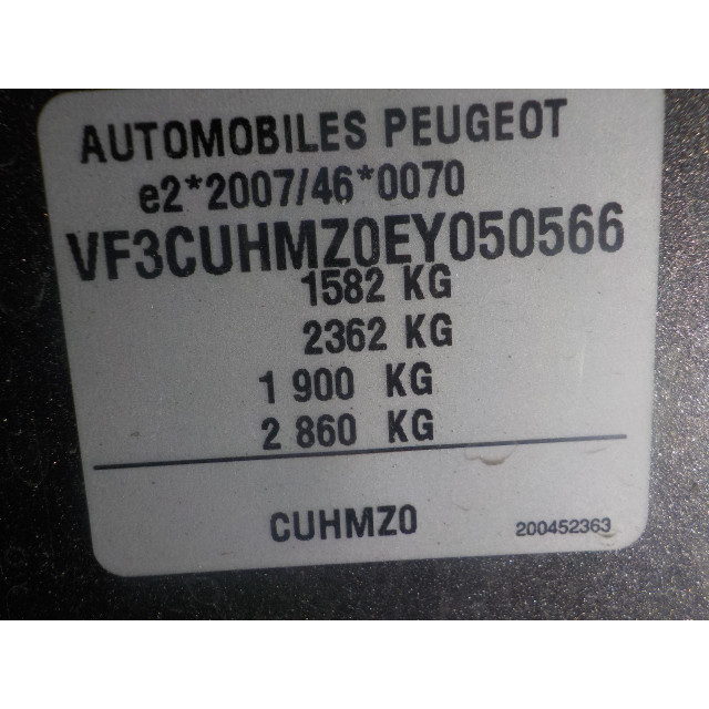 Resistance heater Peugeot 2008 (CU) (2013 - present) MPV 1.2 Vti 12V PureTech 82 (EB2(HMZ))