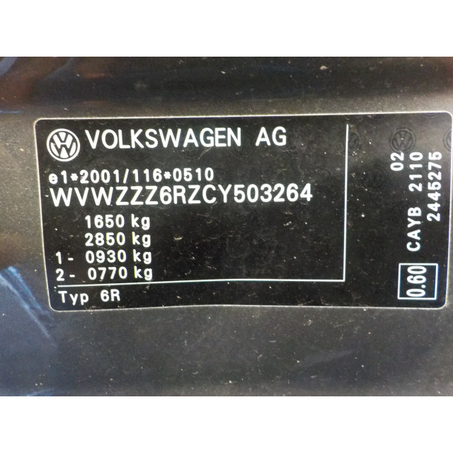 Rear windscreen wiper motor Volkswagen Polo V (6R) (2009 - 2014) Hatchback 1.6 TDI 16V 90 (CAYB(Euro 5))