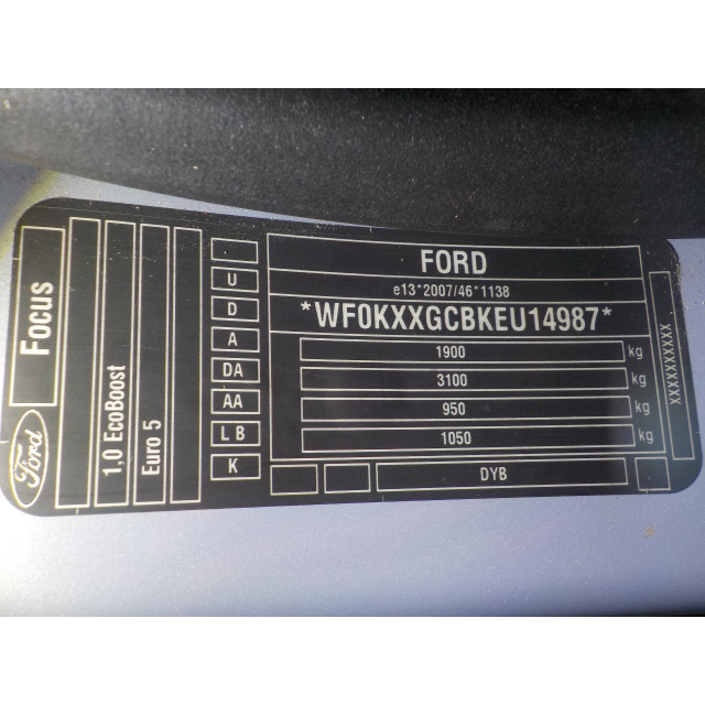 Electric window mechanism front left Ford Focus 3 (2012 - 2018) Hatchback 1.0 Ti-VCT EcoBoost 12V 125 (M1DA(Euro 5))