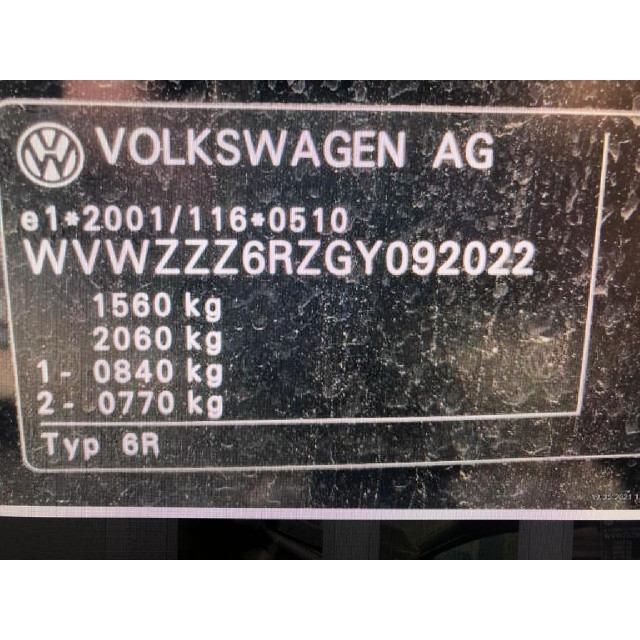 Daytime running headlights front right Volkswagen Polo V (6R) (2014 - 2017) Hatchback 1.0 TSI 12V BlueMotion (CHZB(Euro 6))