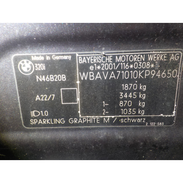 Resistance heater BMW 3 serie (E90) (2004 - 2007) Sedan 320i 16V (N46-B20B)