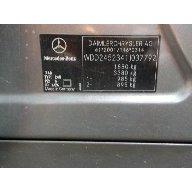 Engine Mercedes-Benz B (W245/242) (2005 - 2011) Hatchback 2.0 B-200 16V Turbo (M266.980)