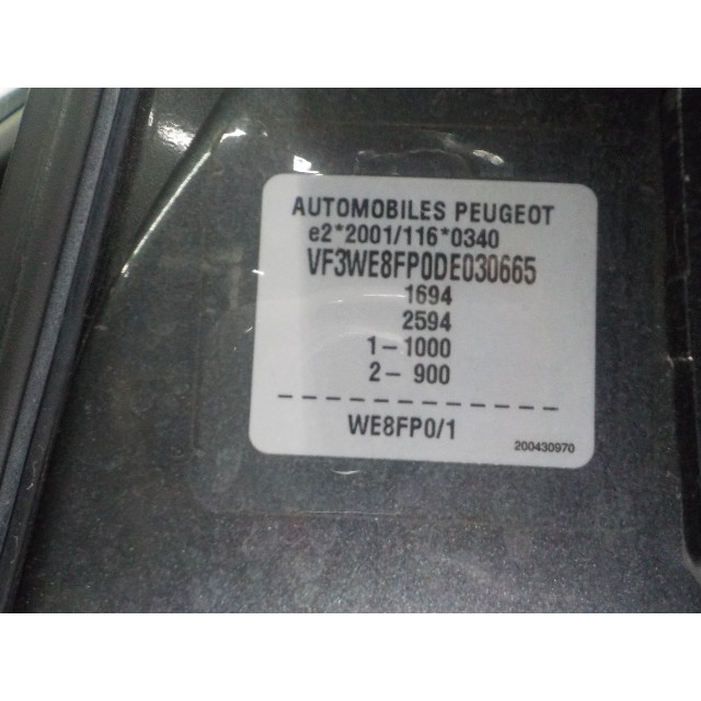 Airbag set Peugeot 207 SW (WE/WU) (2007 - 2013) Combi 1.4 16V Vti (EP3C(8FP))