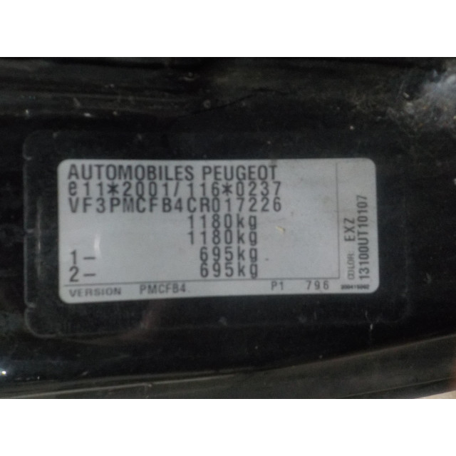 Fuel filler flap Peugeot 107 (2005 - 2014) Hatchback 1.0 12V (384F(1KR))