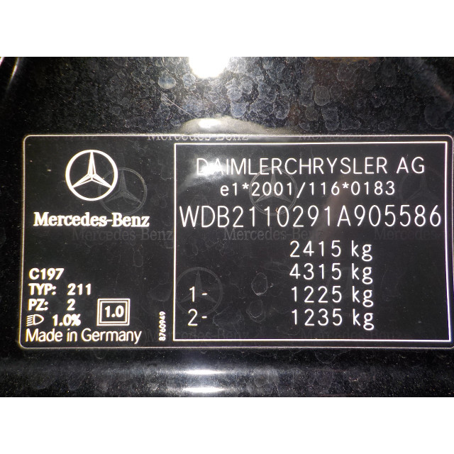 Various pneumatic Parts Mercedes-Benz E (W211) (2006 - 2008) Sedan 4.0 E-420 CDI 32V (OM629.910)